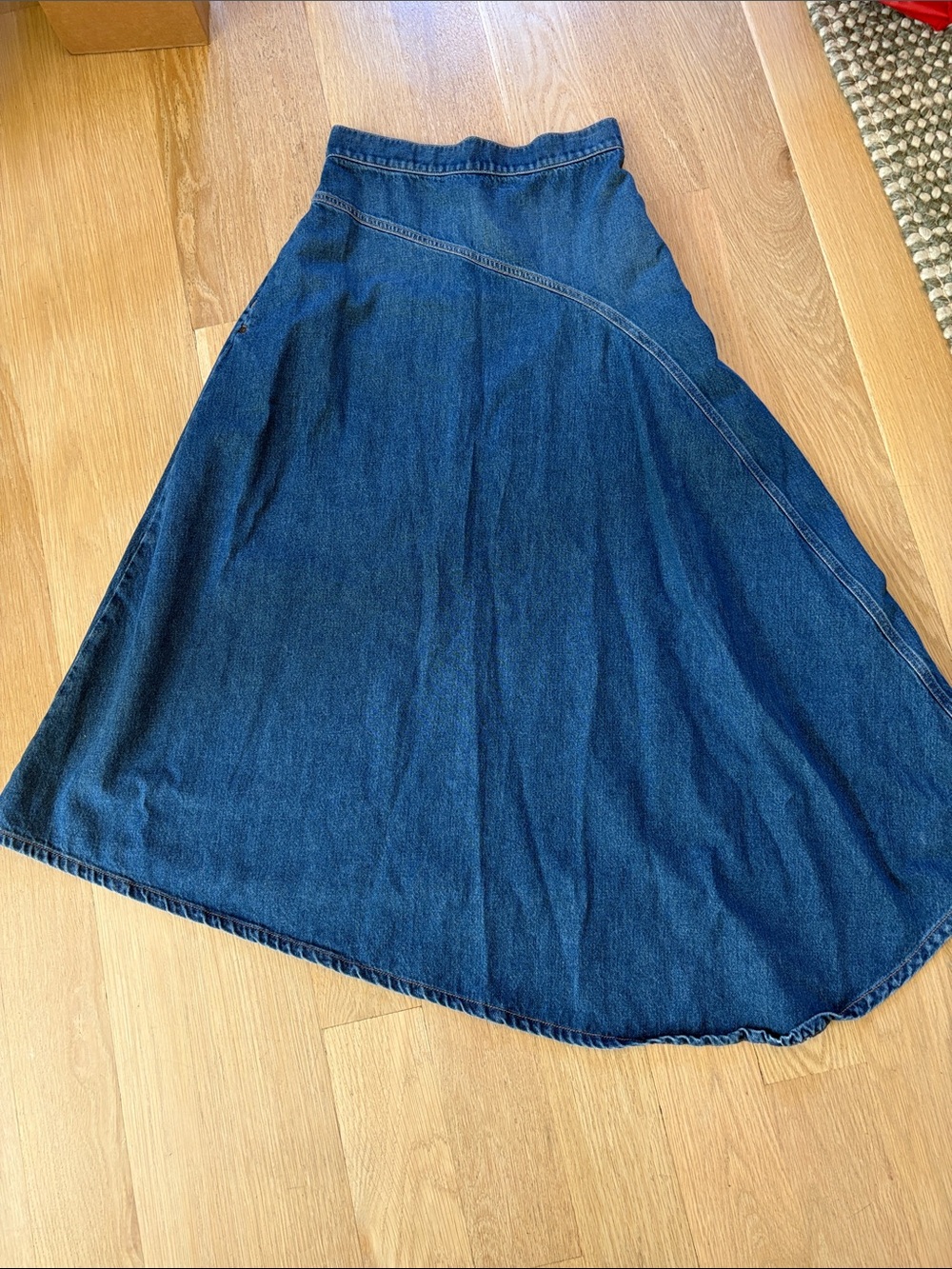 Weekend Max Mara Dark Blue Denim A-Line Skirt